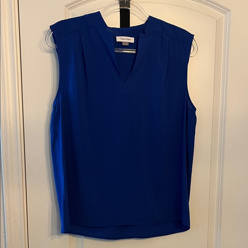 Calvin Klein Women's Royal Blue V Neck Blouse